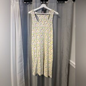White Fruit Print Sleeveless Dress